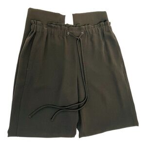Theory Admiral Crepe Relaxed Drawstring Dark Green Pants Size 6